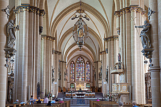 大教堂,内景,区域,北莱茵-威斯特伐利亚,德国,欧洲