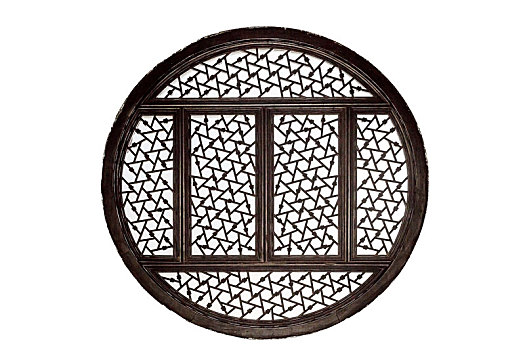 几何形状漏窗古典园林,苏州园林博物馆万神殿,拱顶,球形,圆形,天花板