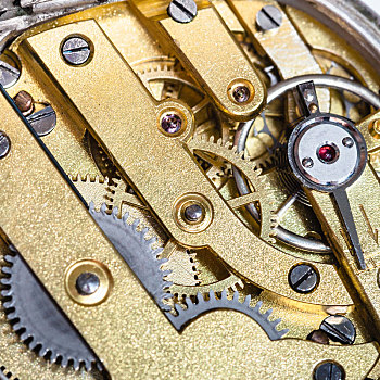 黄铜,钟表机械,老,机械,手表