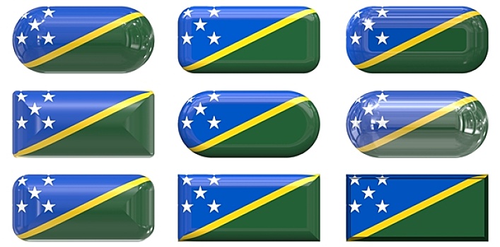 玻璃,扣,旗帜,所罗门群岛