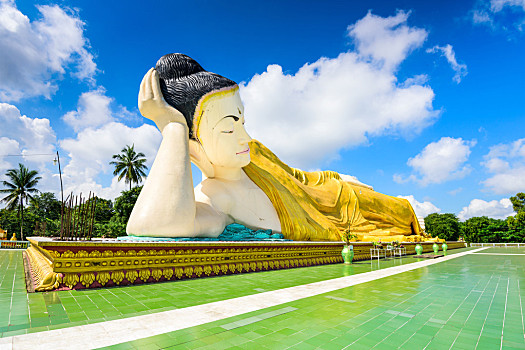 卧佛,巴格,缅甸,倚靠