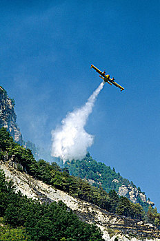 法国,普罗旺斯,水,轰炸机,森林火灾