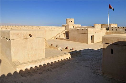 历史,砖坯,要塞,瞭望塔,城堡,堡垒,沙尔基亚区,区域,阿曼苏丹国,阿拉伯,中东