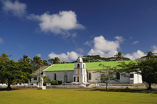 教堂,乡村,库克群岛,南太平洋