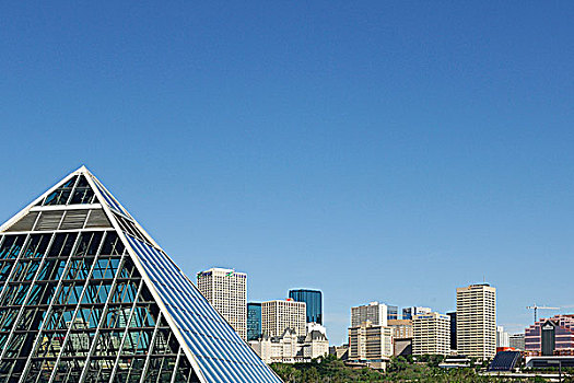 天际线,玻璃金字塔,温室,艾伯塔省
