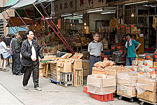 干燥,海鲜,杂货店,城镇,香港