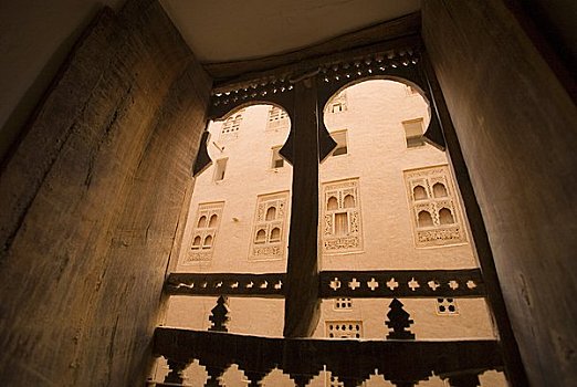 雕刻,木质,窗户,希巴姆,世界遗产,城市,地区,也门