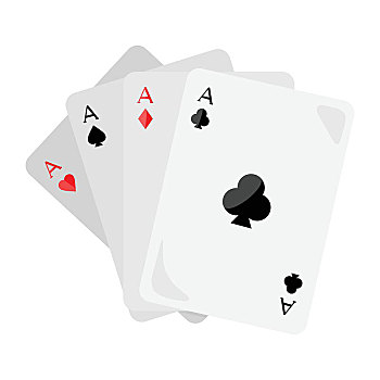 四个,纸牌a,方片牌,黑桃,红桃,矢量,纸牌,隔绝,赌博,幸运,财富,危险,休闲,赌注,机会,风格,设计
