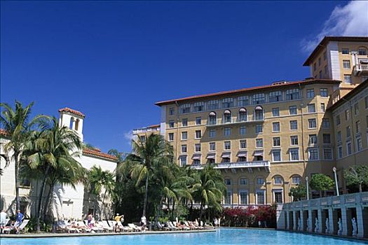比尔提默酒店,游泳池,珊瑚顶市,迈阿密,佛罗里达,美国