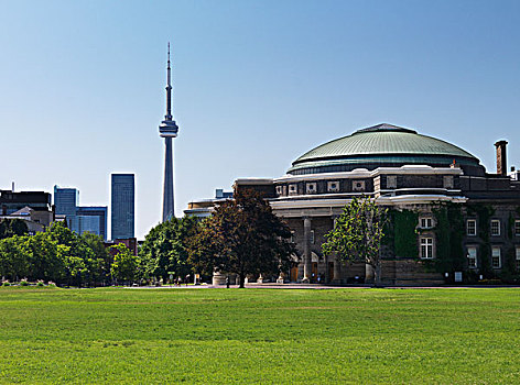 建筑,大学,多伦多,塔,背影,安大略省,加拿大