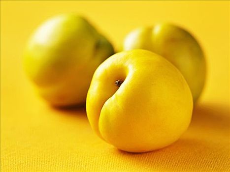 三个,黄色,芒果,油桃