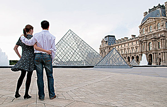 伴侣,景色,卢浮宫,巴黎