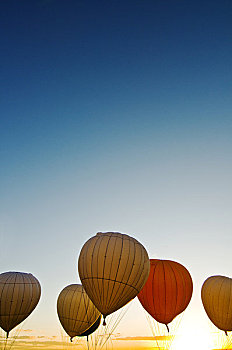 新墨西哥,阿布奎基,热气球,鲜明,下午,天空