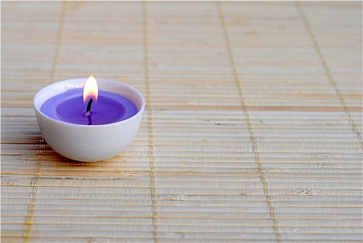 灯光,紫色,蜡烛,竹子,餐具垫