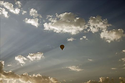 热气球,日出,卡帕多西亚,土耳其,亚洲