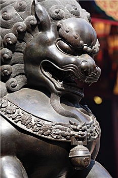青铜,狮子,中国寺庙
