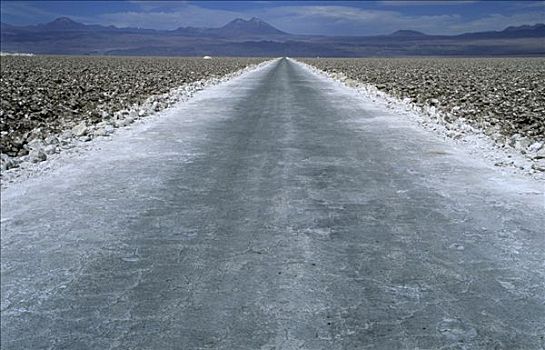 盐,道路,盐湖,阿塔卡马沙漠,智利