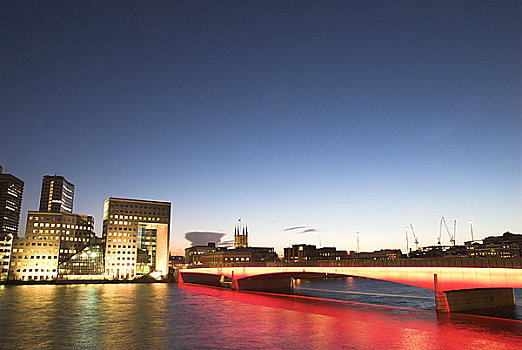 英格兰,伦敦,伦敦桥,日落