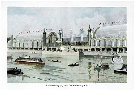 宫殿,园艺,巴黎,世界,展示,19世纪,艺术家