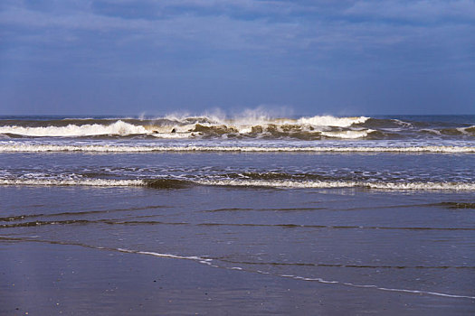 波浪,海滩