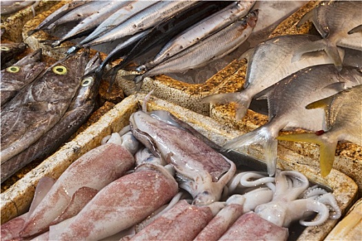 鲜鱼,户外市场