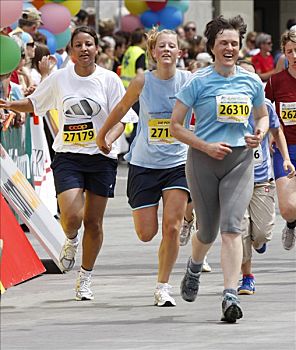 跑步者,情感,终点线,瑞士人,跑,六月,2008年,伯尔尼,瑞士,欧洲