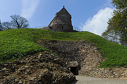 新石器时代,墓地,瘪,建造,泽西岛,峡岛