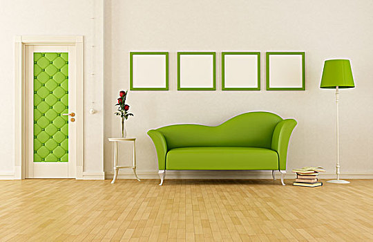 经典,绿色,客厅