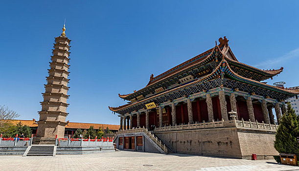 鸠摩罗什寺罗什寺塔和大雄宝殿