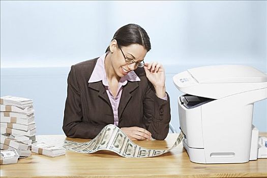 职业女性,印刷,钱