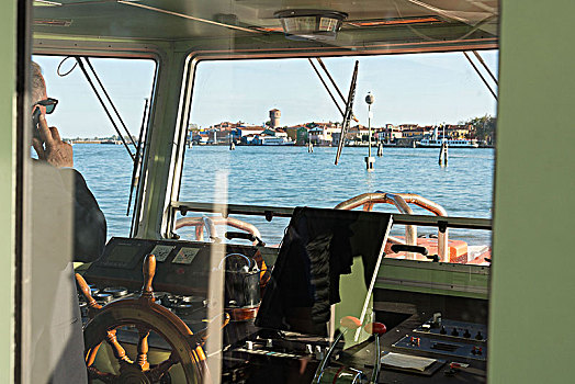 威尼斯,汽艇,接近,岛屿,布拉诺岛