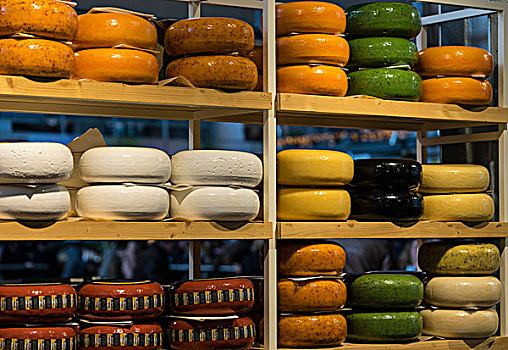 货摊,奶酪,轮子,市集,鹿特丹,荷兰,欧洲