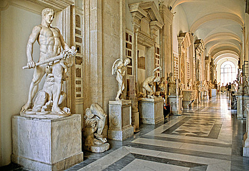 古老,雕塑,半身像,画廊,新宫,罗马,拉齐奥,意大利,欧洲