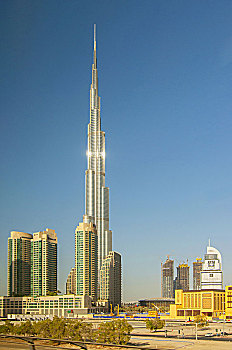 哈利法,塔,摩天大楼,最高,建筑,世界,测量,迪拜,阿联酋