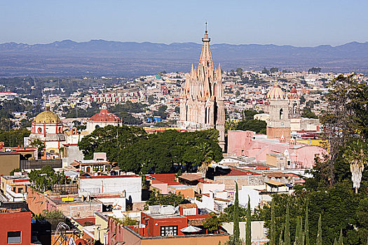 教堂,城市,圣米格尔,瓜纳华托,墨西哥