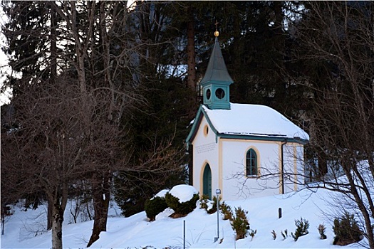 小,小教堂,冬天