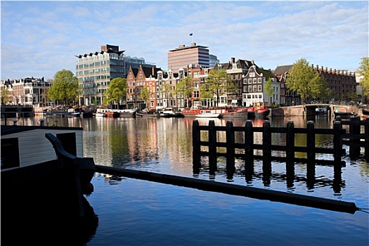 城市,阿姆斯特丹,河,风景