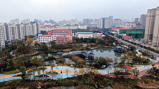 山东省日照市,湿地公园色彩斑斓,市民在家门口感受生态环境新变化