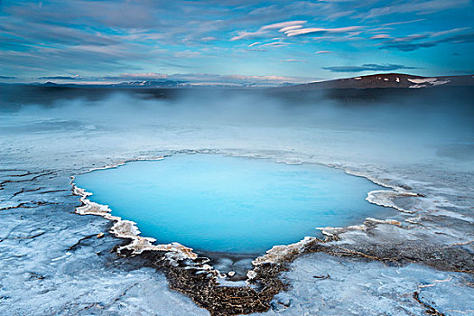 蓝色,水,水池,热,地热,区域,高地,冰岛,欧洲