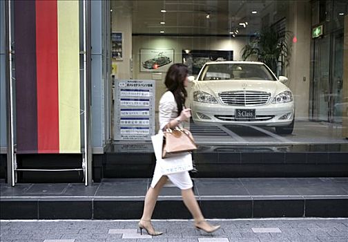 奔驰汽车,展示室,街道,银座,地区,东京,日本,亚洲