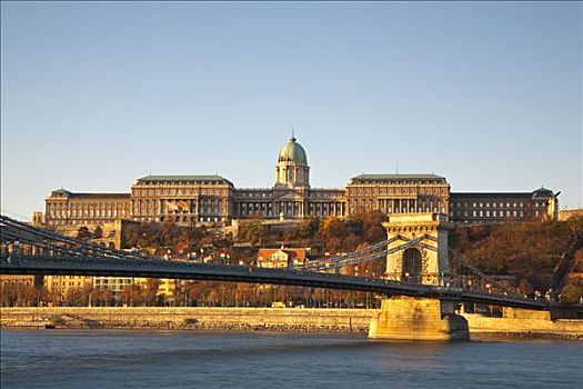 链索桥,皇宫,城堡,山,布达佩斯,匈牙利