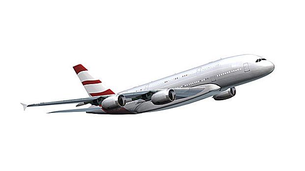 现代,客机,飞行,隔绝,白色背景,背景
