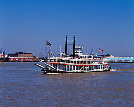 桨轮船,纳齐兹,密西西比河,新奥尔良,路易斯安那