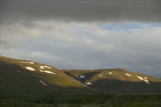 融化,雪,苔原,挪威
