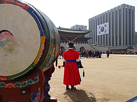 韩国首尔景福宫传统换岗仪式