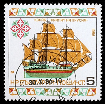 邮票,保加利亚,图像,船