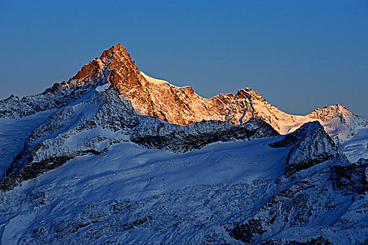 山,日出,策马特峰,瓦莱,瑞士,欧洲