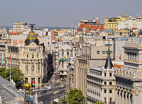风景,宫殿,街道,城市建筑,马德里,西班牙,欧洲