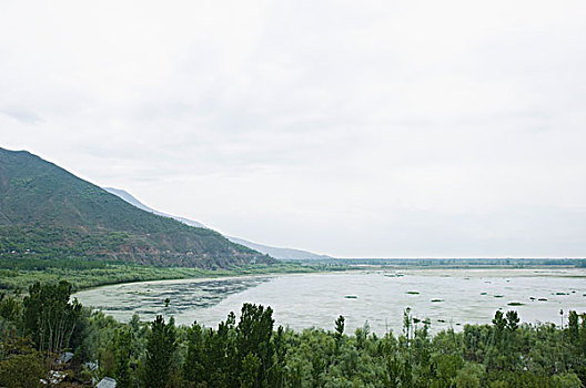 俯拍,湖,查谟-克什米尔邦,印度
