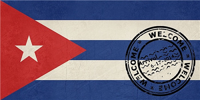 欢迎,古巴,旗帜,护照